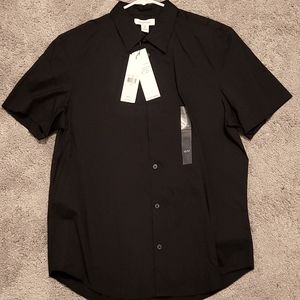 Calvin Klein Medium Stretch-Cotton Shirt button up, short sleeve